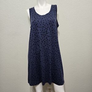 Wild Fox Blue Leopard Sleeveless Tank Dress Size M